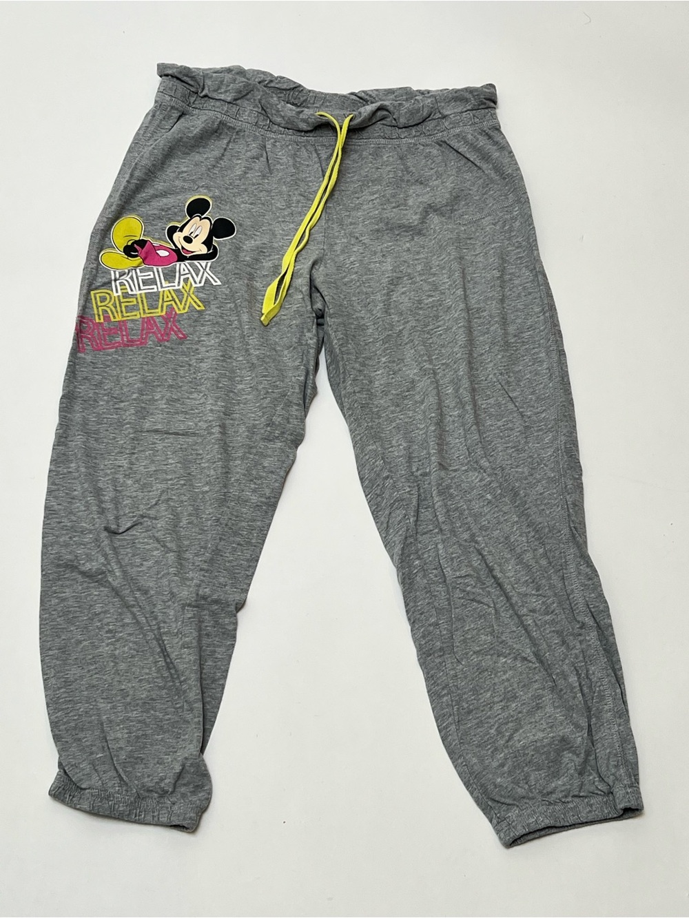 Disney Mickey Mouse Relax Gray Pajama Pants Women’s Medium